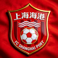 上海海港足球俱乐部红色队徽特写
